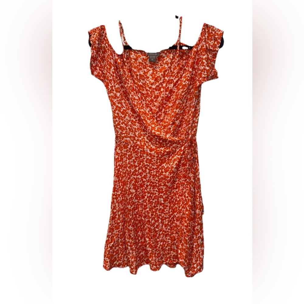 Angie Floral print  Orange Wrap Dress size medium